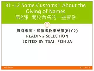 b1 l2 some customs1 about the giving of names 2