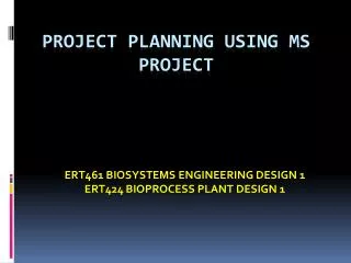 Project Planning using ms project