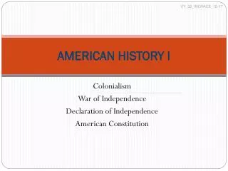 AMERICAN HISTORY I