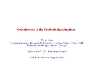 Completeness of the Coulomb eigenfunctions