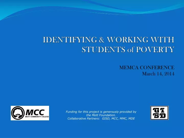 identifying working with students of poverty memca conference march 14 2014