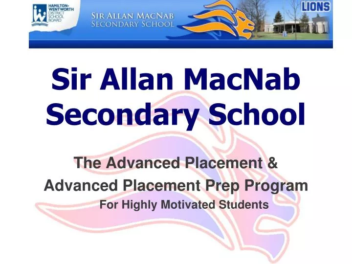 sir allan macnab secondary school