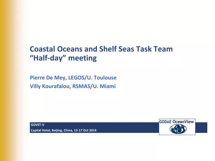coastal oceans and shelf seas task team half day meeting
