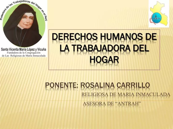 ponente rosalina carrillo religiosa de maria inmaculada asesora de antrah