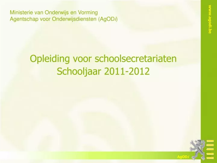 opleiding voor schoolsecretariaten schooljaar 2011 2012