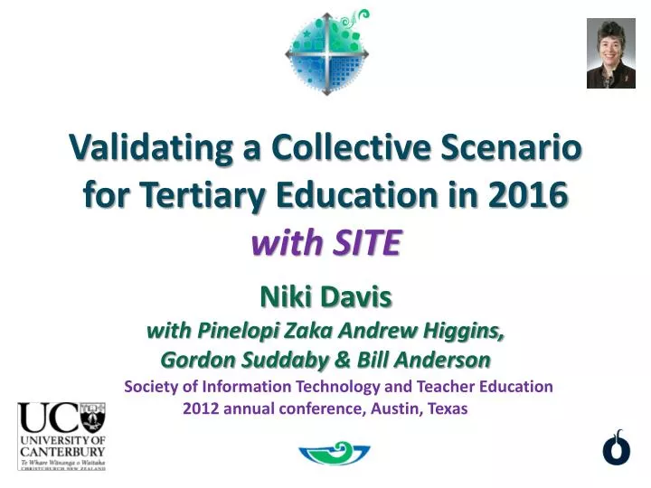 validating a collective scenario for tertiary education in 2016 with site