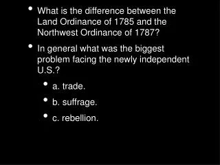 What is the difference between the Land Ordinance of 1785 and the Northwest Ordinance of 1787?