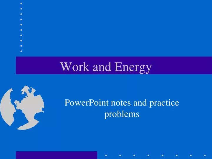 work and energy