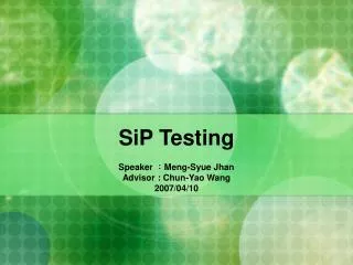 SiP Testing