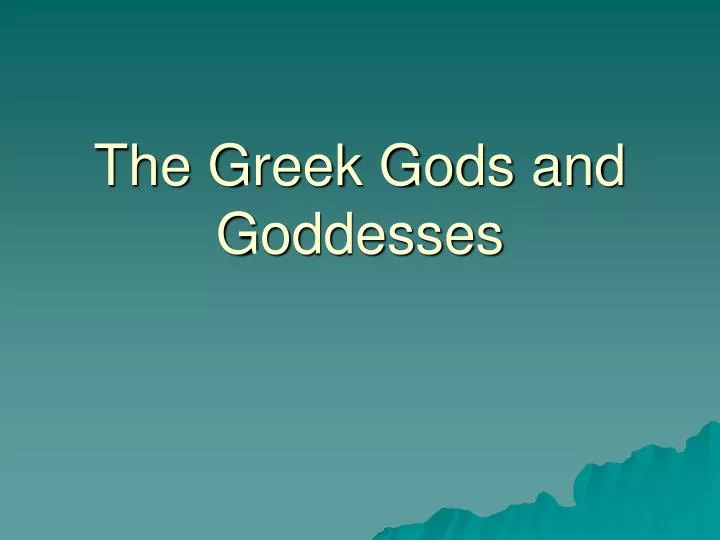 the greek gods and goddesses