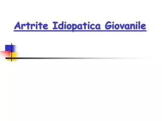 artrite idiopatica giovanile