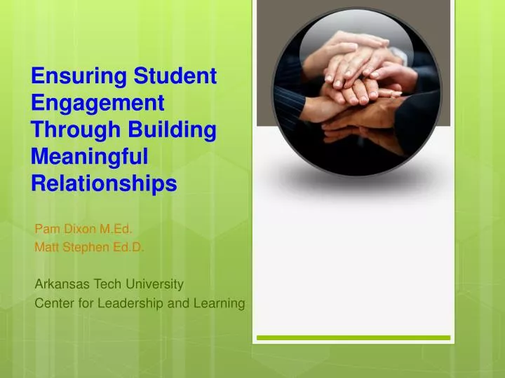 ensuring student engagement through building meaningful relationships
