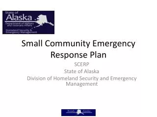Small Community Emergency Response Plan