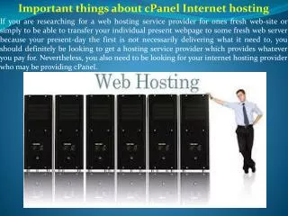 Important things about cPanel Internet hosting