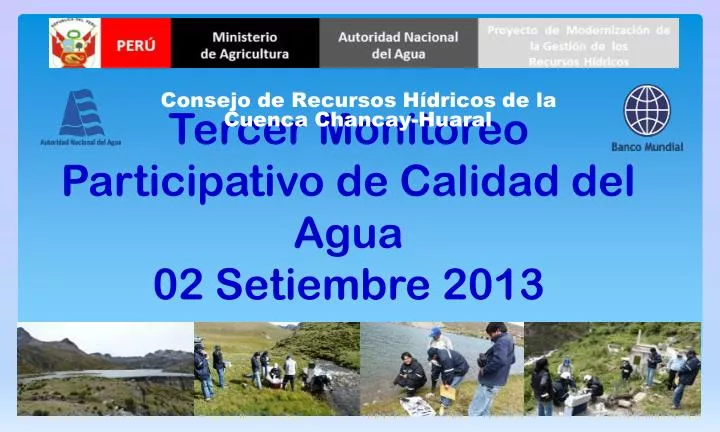 tercer monitoreo participativo de calidad del agua 02 setiembre 2013