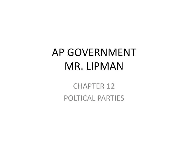 ap government mr lipman