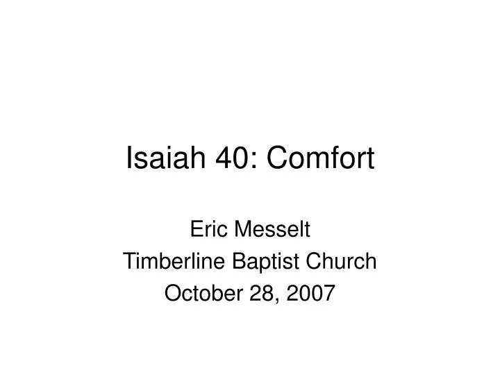 isaiah 40 comfort