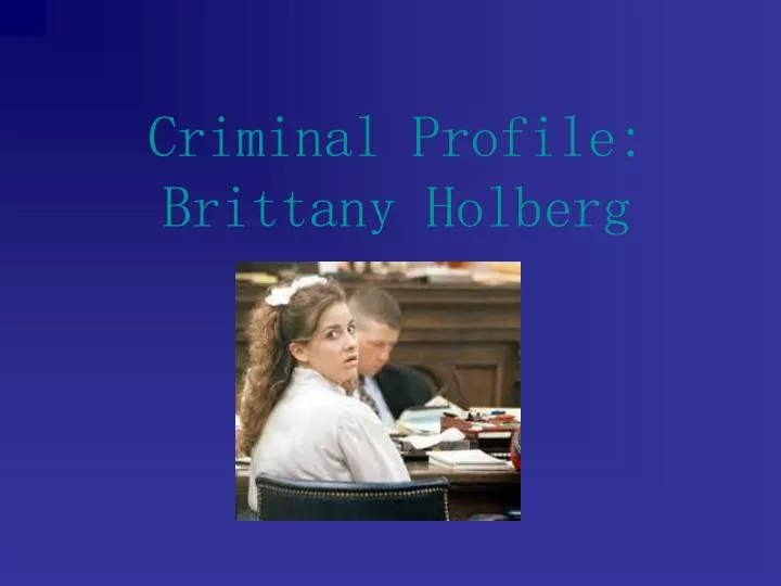 criminal profile brittany holberg