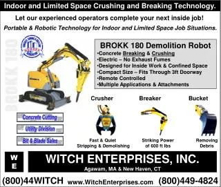 BROKK 180 Demolition Robot Concrete Breaking &amp; Crushing Electric – No Exhaust Fumes