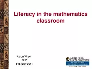 Literacy in the mathematics classroom