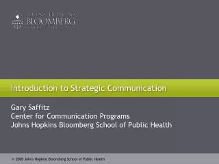 introduction to strategic communication