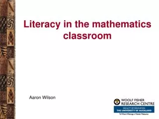 Literacy in the mathematics classroom
