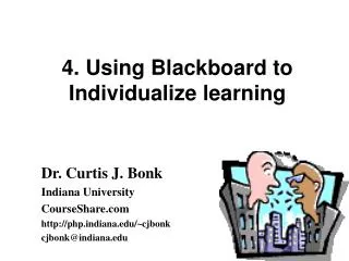 4. Using Blackboard to Individualize learning