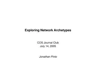 Exploring Network Archetypes