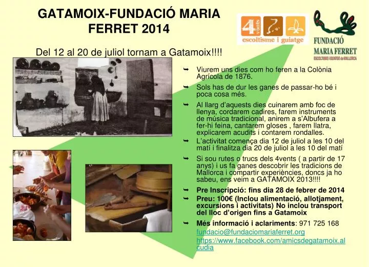 gatamoix fundaci maria ferret 2014 del 12 al 20 de juliol tornam a gatamoix