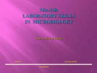 Mic-240: LABORATORY SKILLS IN MICROBIOLOGY (Dr. Sarfaraz Hadi )