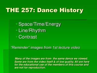 THE 257: Dance History