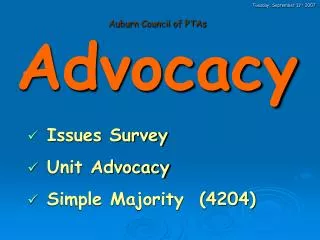 Auburn Council of PTAs Advocacy