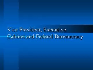 Vice President, Executive Cabinet and Federal Bureaucracy
