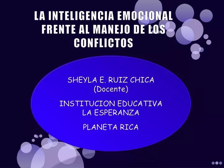 la inteligencia emocional frente al manejo de los conflictos