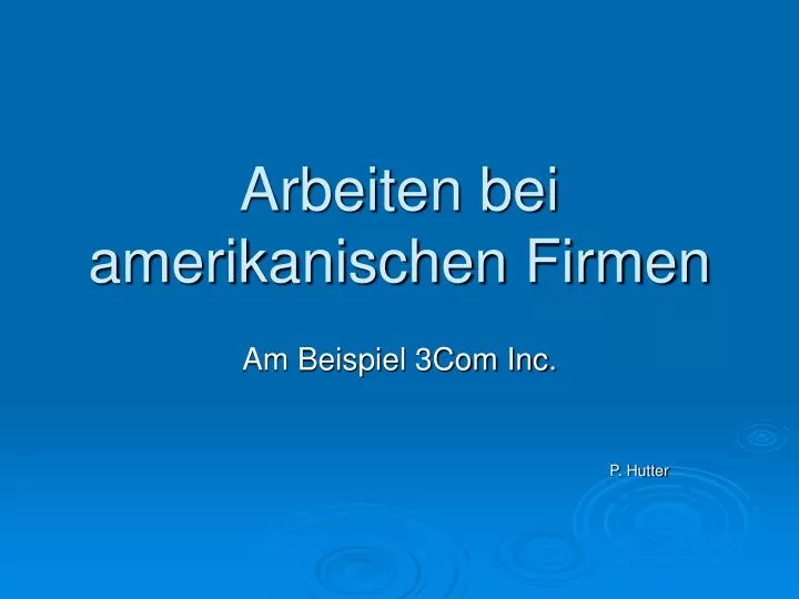 arbeiten bei amerikanischen firmen