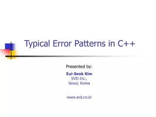 Typical Error Patterns in C++