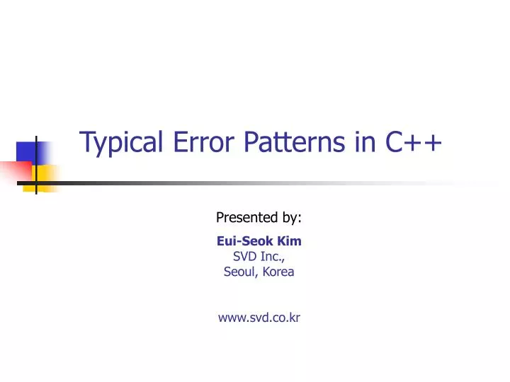 typical error patterns in c