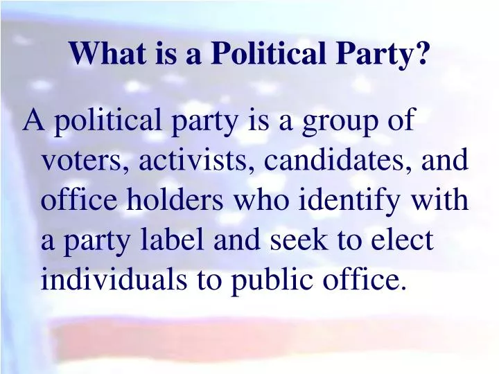 what is a political party