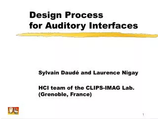 Design Process for Auditory Interfaces