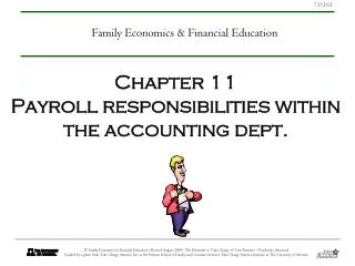 Chapter 11 Payroll responsibilities within the accounting dept.