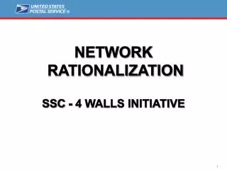 Network Rationalization SSC - 4 Walls Initiative