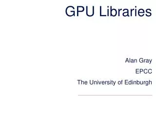 GPU Libraries