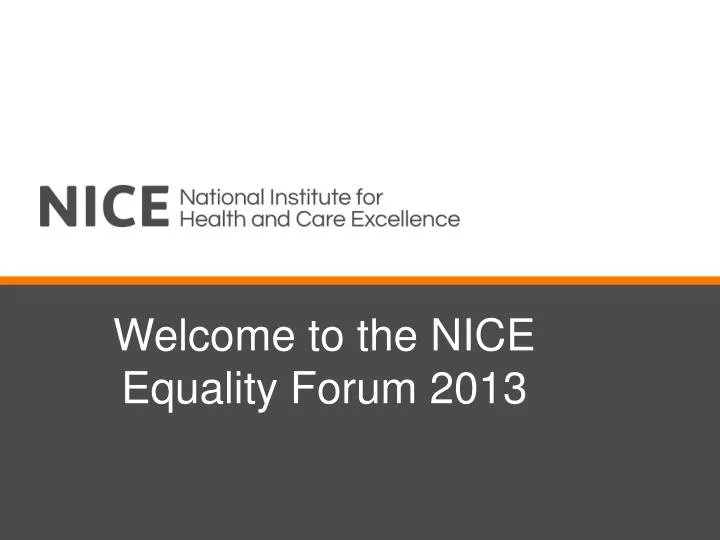welcome to the nice equality forum 2013