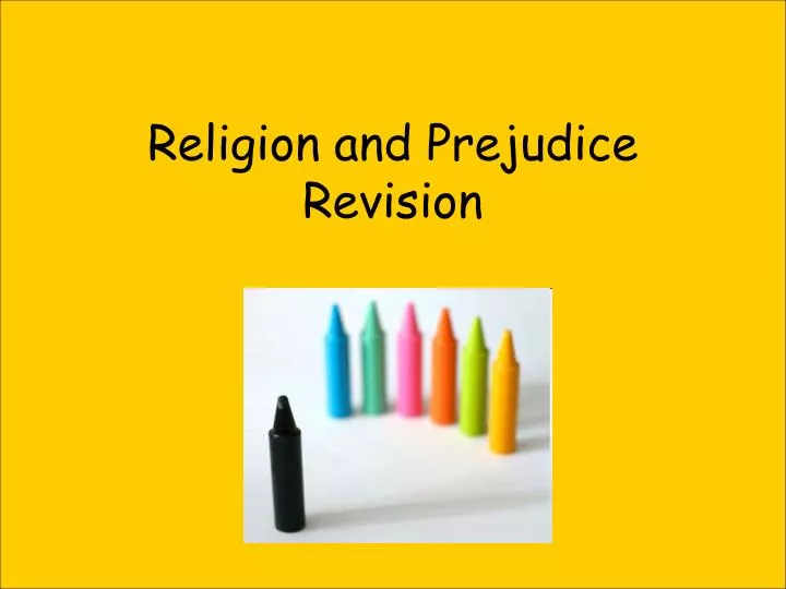 religion and prejudice revision