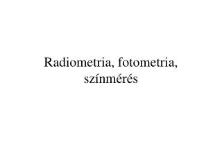 radiometria fotometria sz nm r s