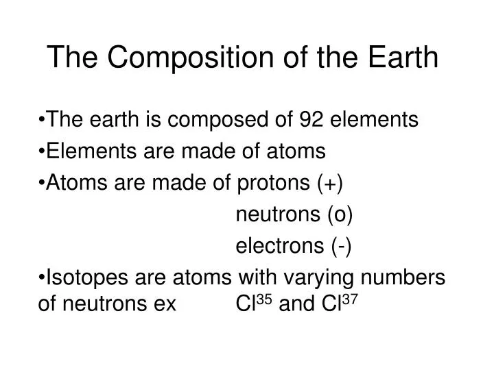 the composition of the earth