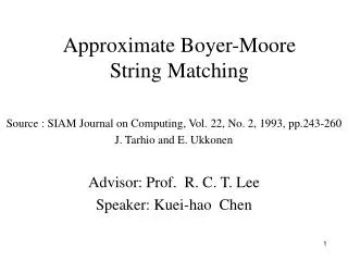 Approximate Boyer-Moore String Matching