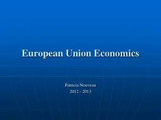 European Union Economics