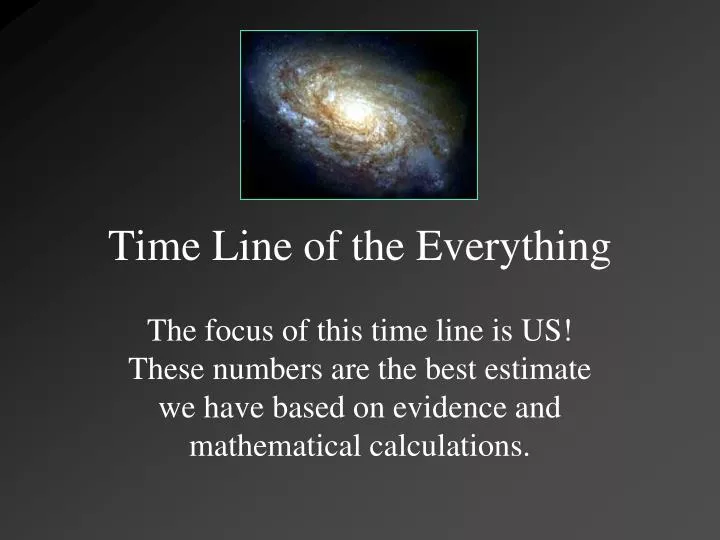 time line of the everything