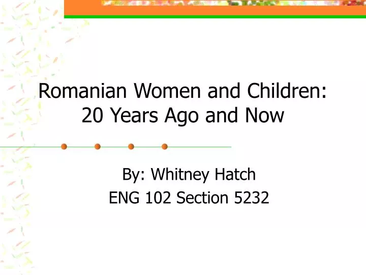 romanian women and children 20 years ago and now